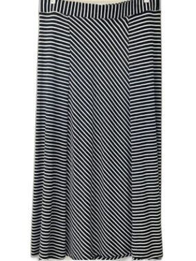 Maurices Chevron Striped Maxi Skirt Black White Plus Size 1